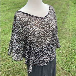 MOA MOA LEOPARD PRINT COVERUP SHEER TOP LARGE